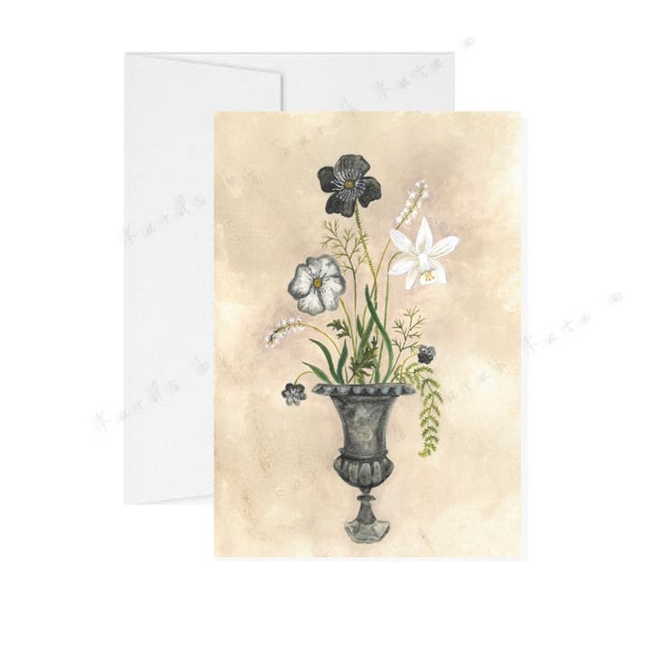 Vintage Collection Floral Planter Greeting Card for wholesale by Kards