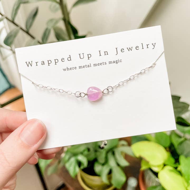 Amethyst Adjustable Bracelet, Sterling Silver, Stackable for wholesale by Wrapped Up In Jewelry