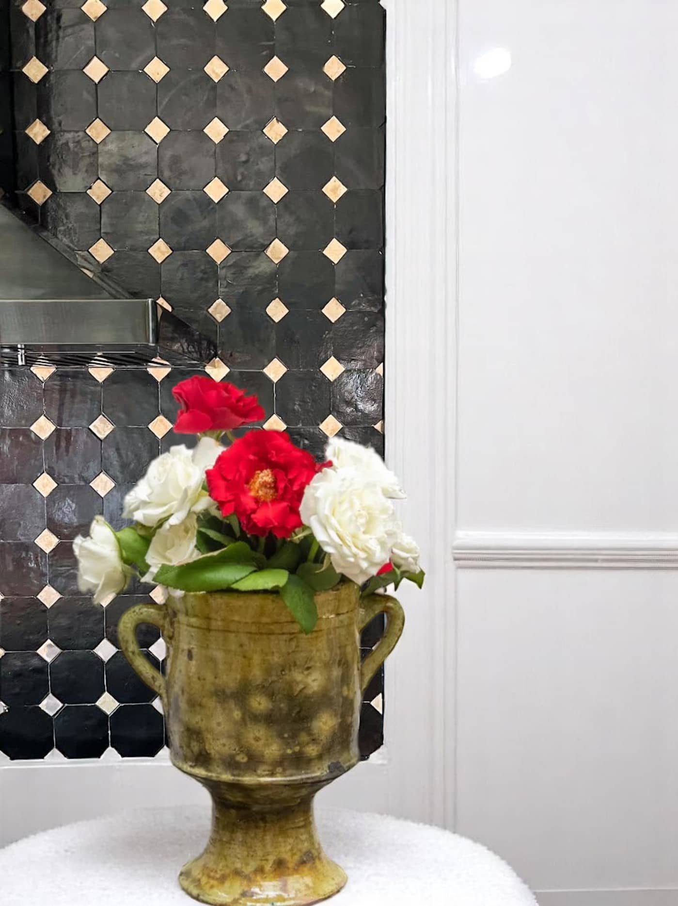 Moroccantastics - Wholesale Wall Tile - Handcrafted Black & Natural Moroccan Zellige Tiles – Octagon & Bouchon Patterns3