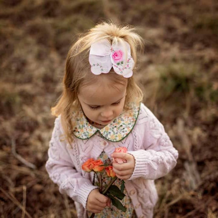 Revival Bow Co. - Wholesale Hair bow – Kids - Custom Vintage Handkerchief Bow • Long Tail Style • OOAK3