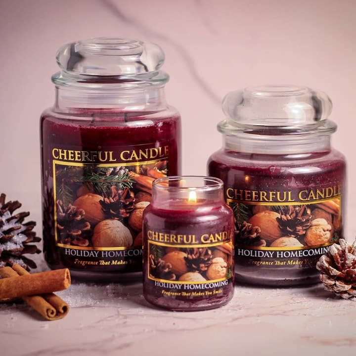 Cheerful Candle – Engroshandel Glaslys – Muntert stearinlys (16 oz.) - Holiday Homecoming4