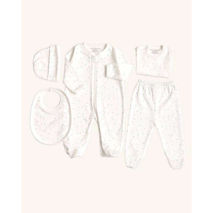 Sterrenprint Babybenodigdheden Cadeaubox - Set van 6 voor wholesale door Snuggles n Cuddles