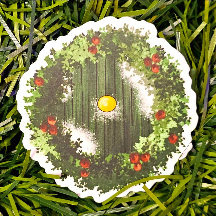 Happy Halfling Holiday vinyl sticker for wholesale by Ghost Host Hollows