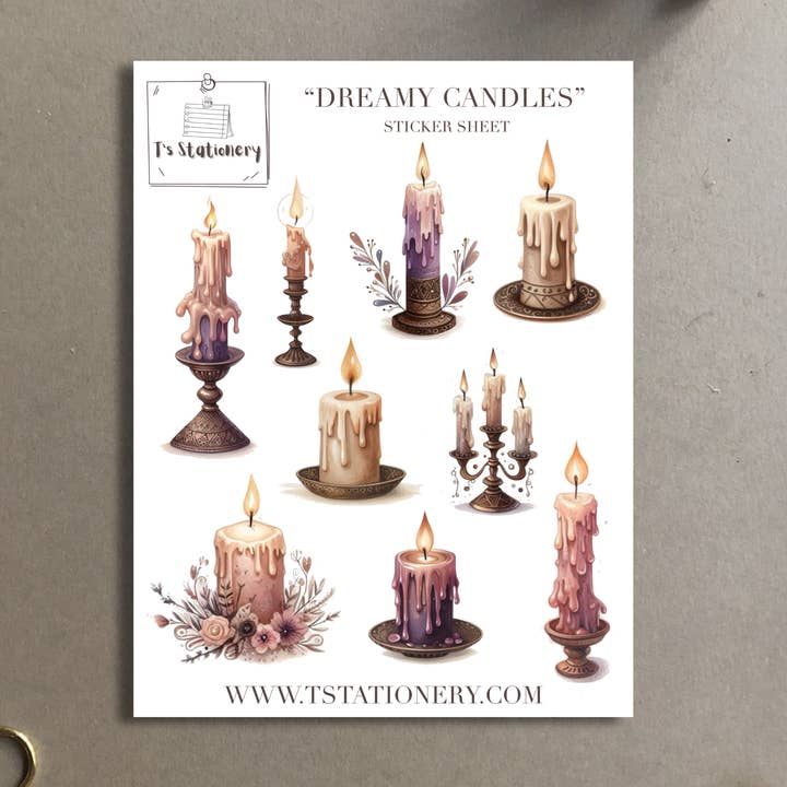 Dreamy Candles Washi-klistermærkeark for engroshandel hos T's Stationery