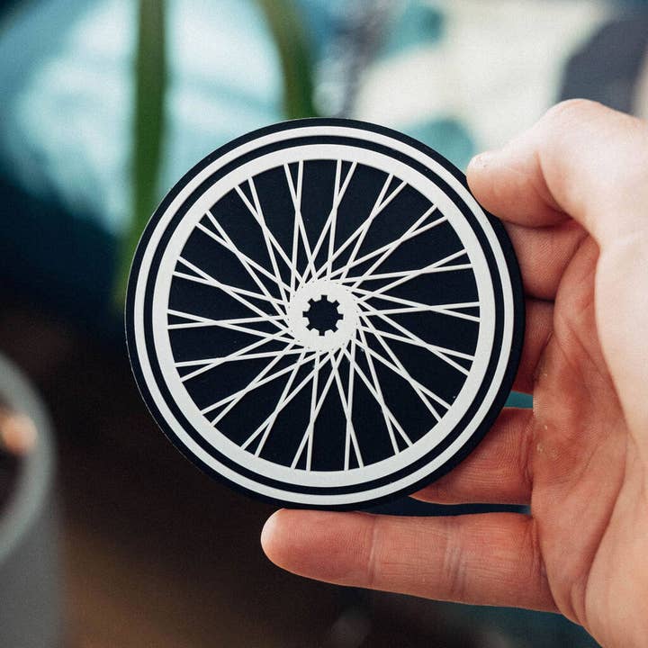 Iconic Coasters - Wholesale Coasters - Fun Novelty Gifts Cycling Bicycle Gift Wheel Coasters x 4