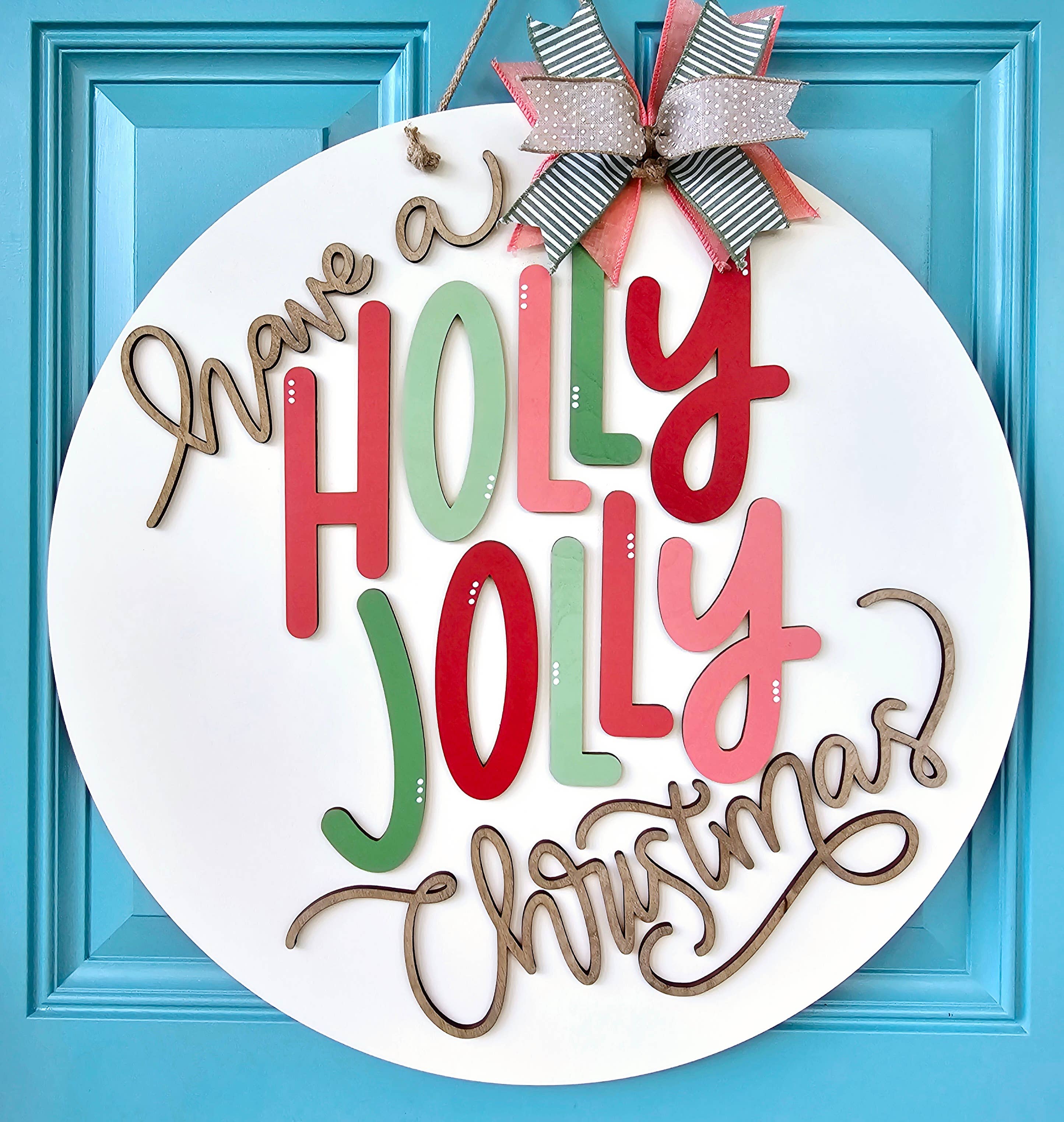 Teal Moon Creations - Vendita all'ingrosso Kit per lavoretti fai da te - Decorazione per Porta Fai-da-te Holly Jolly4