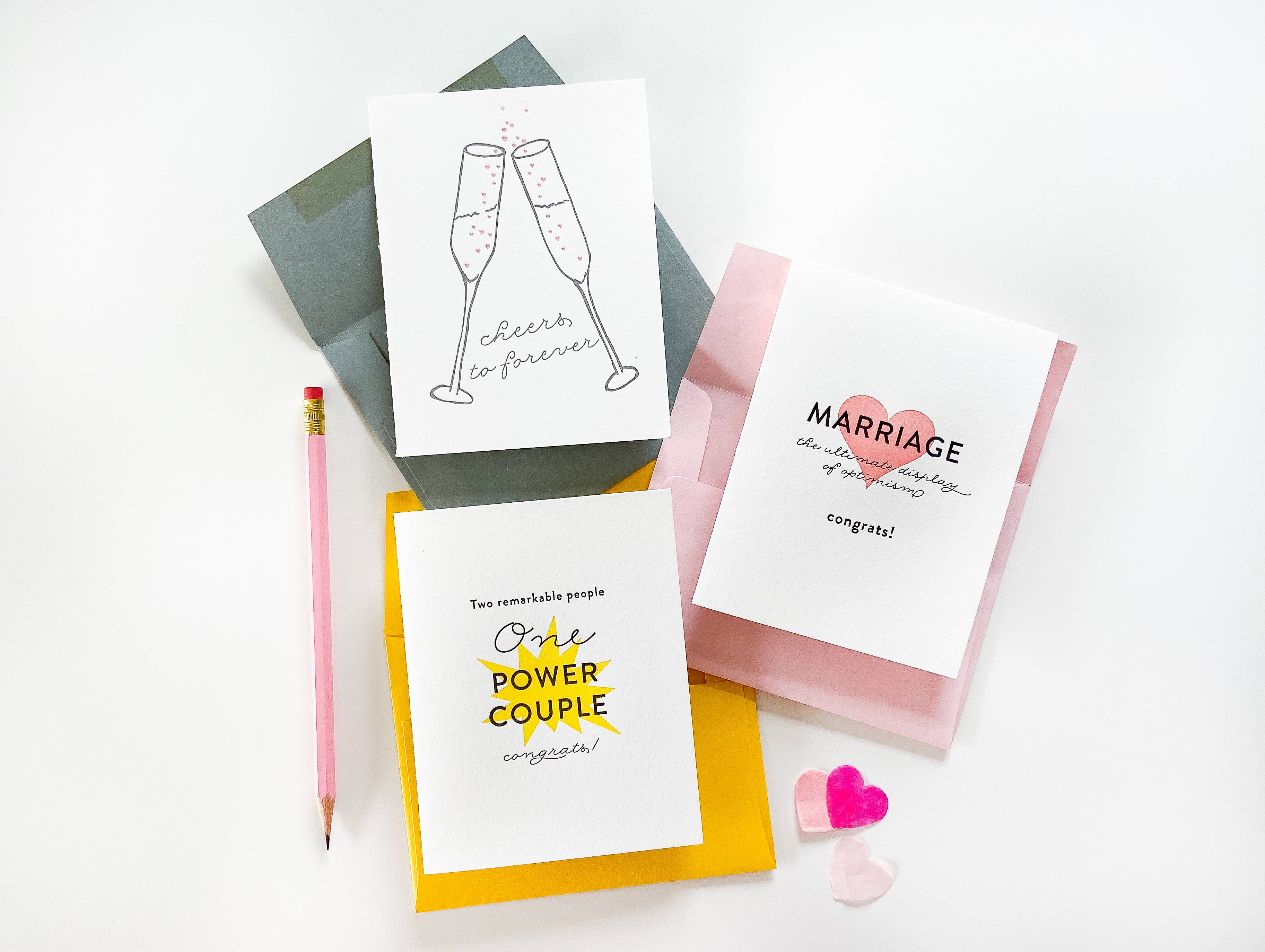 Steel Petal Press - Wholesale Wedding Card - Power Couple - Letterpress Wedding Marriage Congrats Card4