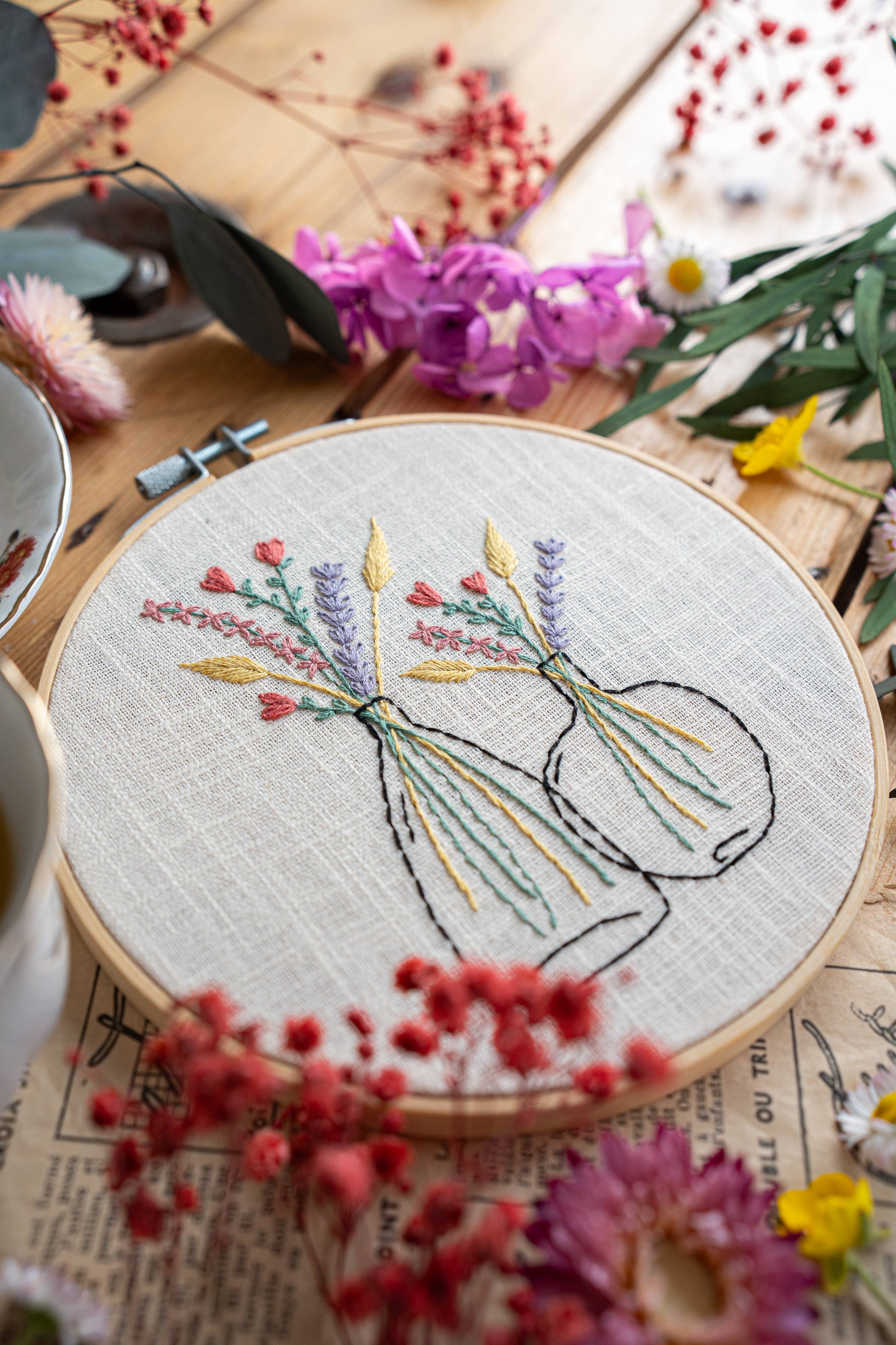 Maison Camomille – Material para bordar/ponto de cruz por atacado – Kit de Bordado para Iniciantes « The Demijohns »6