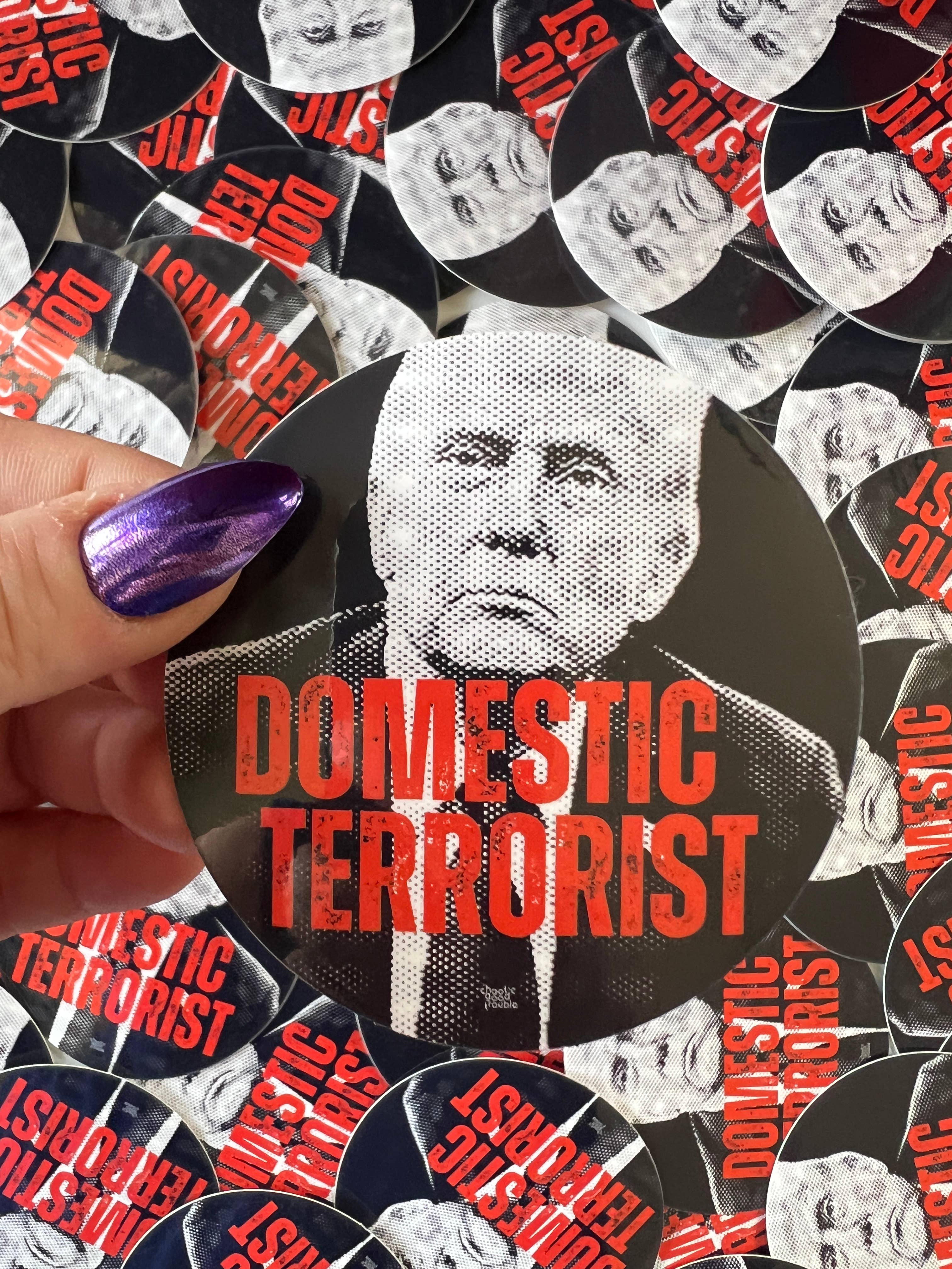 Chaos Engine (formerly Eyedot Creative) - Wholesale Sticker - Domestic Terrorist - anti-Trump vinyl sticker3