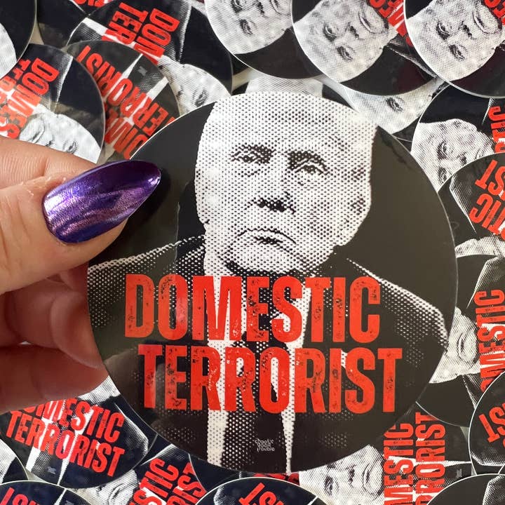 Chaos Engine (formerly Eyedot Creative) - Wholesale Sticker - Domestic Terrorist - anti-Trump vinyl sticker3