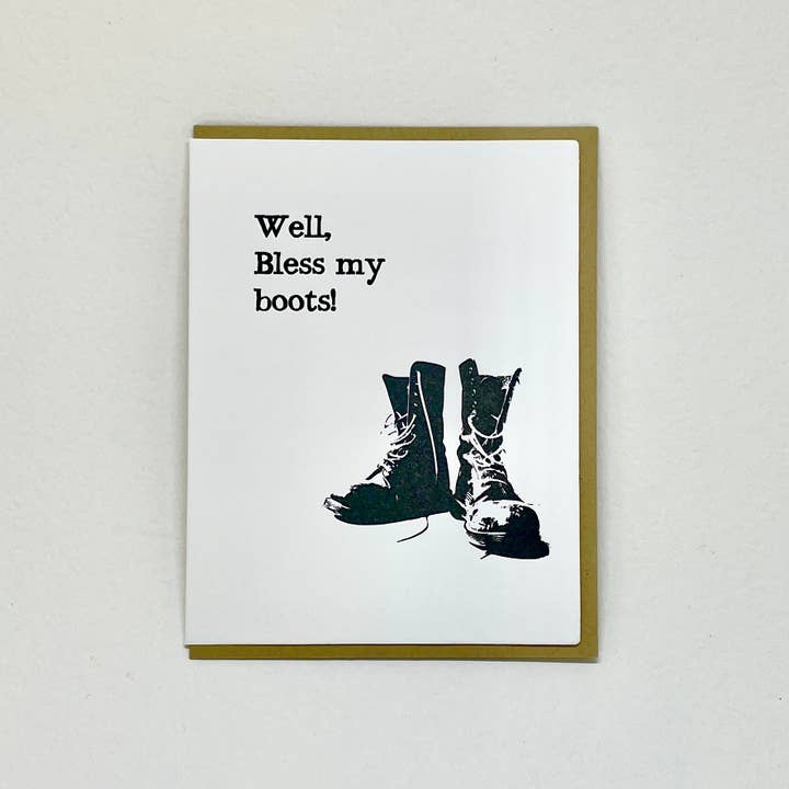 Bless My Boots! for wholesale by Big Wheel Press