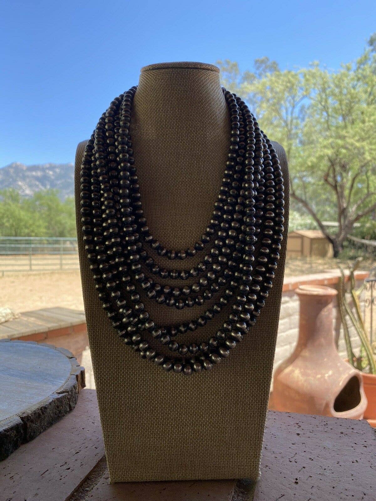 Nizhonitradersllc – wholesale Pärlband/Pärlhalsband – Navajo-pärlor i sterlingsilver, 10 mm2