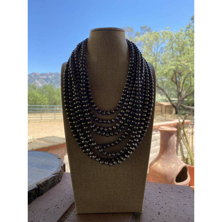 Nizhonitradersllc – wholesale Pärlband/Pärlhalsband – Navajo-pärlor i sterlingsilver, 10 mm2