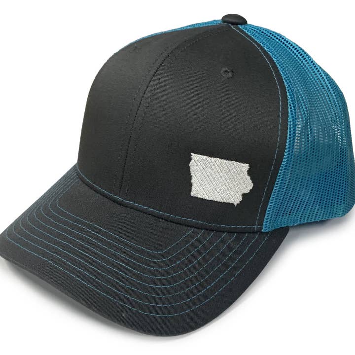 Casquette Iowa Snapback - Gris chiné/Aqua pour la vente par Iowa Awesome