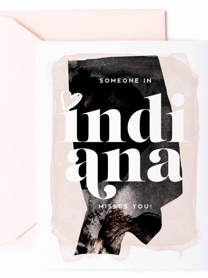 Someone In Indiana Misses You - Love Greeting Card for wholesale by Kitty Meow Boutique