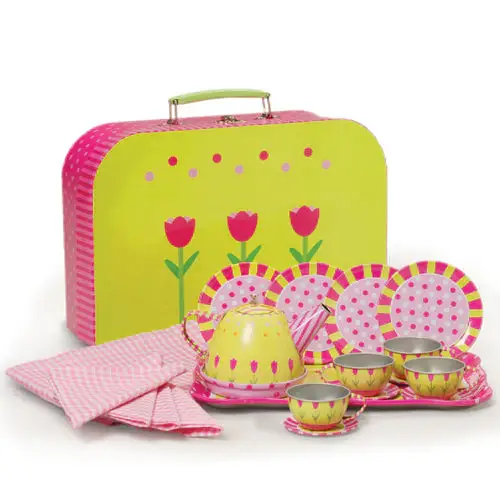 Cre8tive Minds - Wholesale Toy Feeding Set - Kids - 20-Piece Take-Along Tin Tea Set Service for Kids0