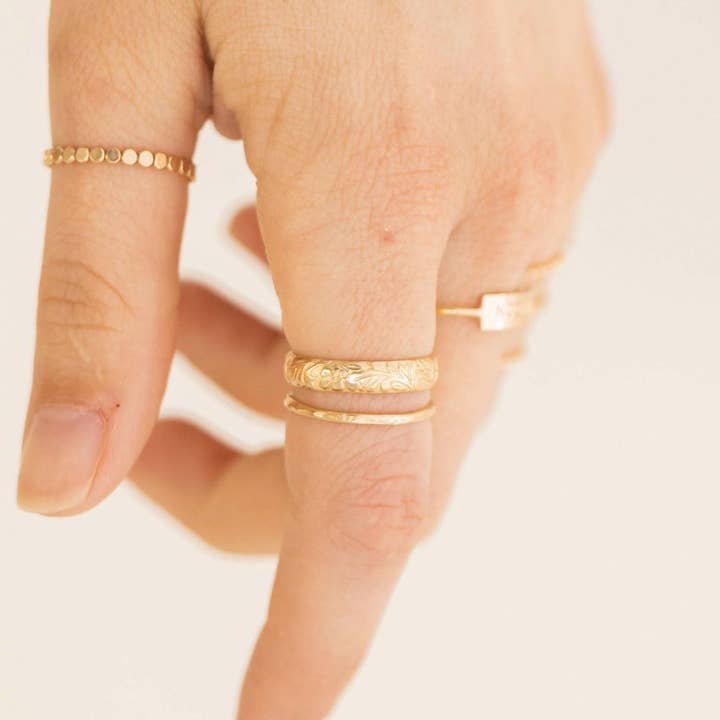 Barberry & Lace Handmade Jewelry - Wholesale Band/Stacked Ring - Floral Band Ring2