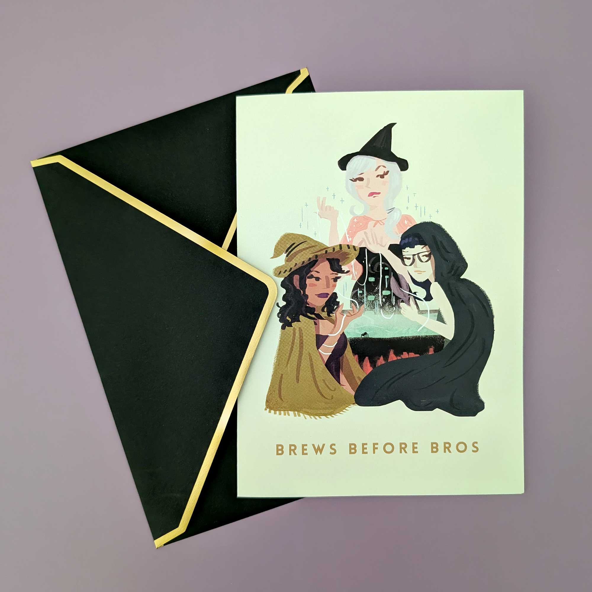 Vox Intra - Vente Carte de vœux classique - Carte de vœux sorcière "Breuvages avant potes"  |  Vierge3
