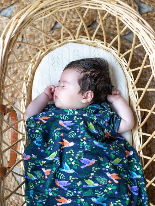 Emotion & Kids - Wholesale Swaddle – Baby - Hummingbirds Organic Cotton Swaddle Wrap0