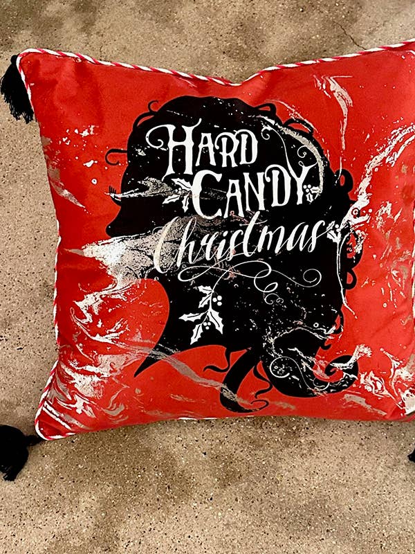 Coussin de Noël Hard Candy pour la vente par Junk Gypsy Company