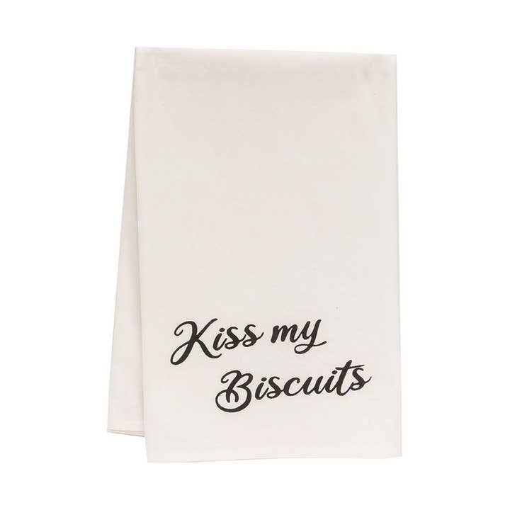 Kiss My Biscuits Dish Towel for wholesale by Col House Designs