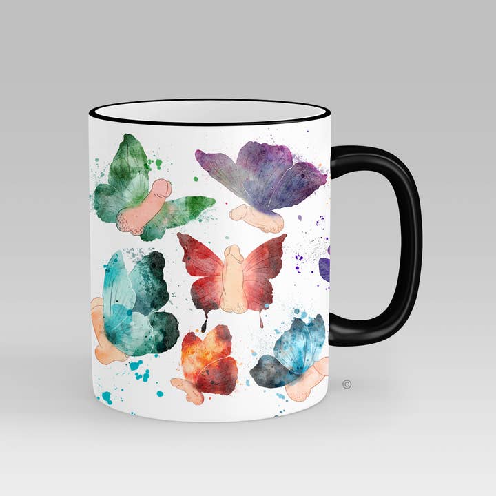 Risqué Gifts - Wholesale Coffee mug - Penis Butterflies Mug
