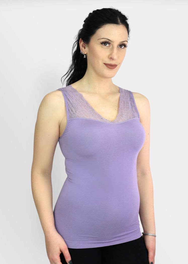 ELIETIAN - Vente Haut en maille – femme - Top réversible avec insert en dentelle80