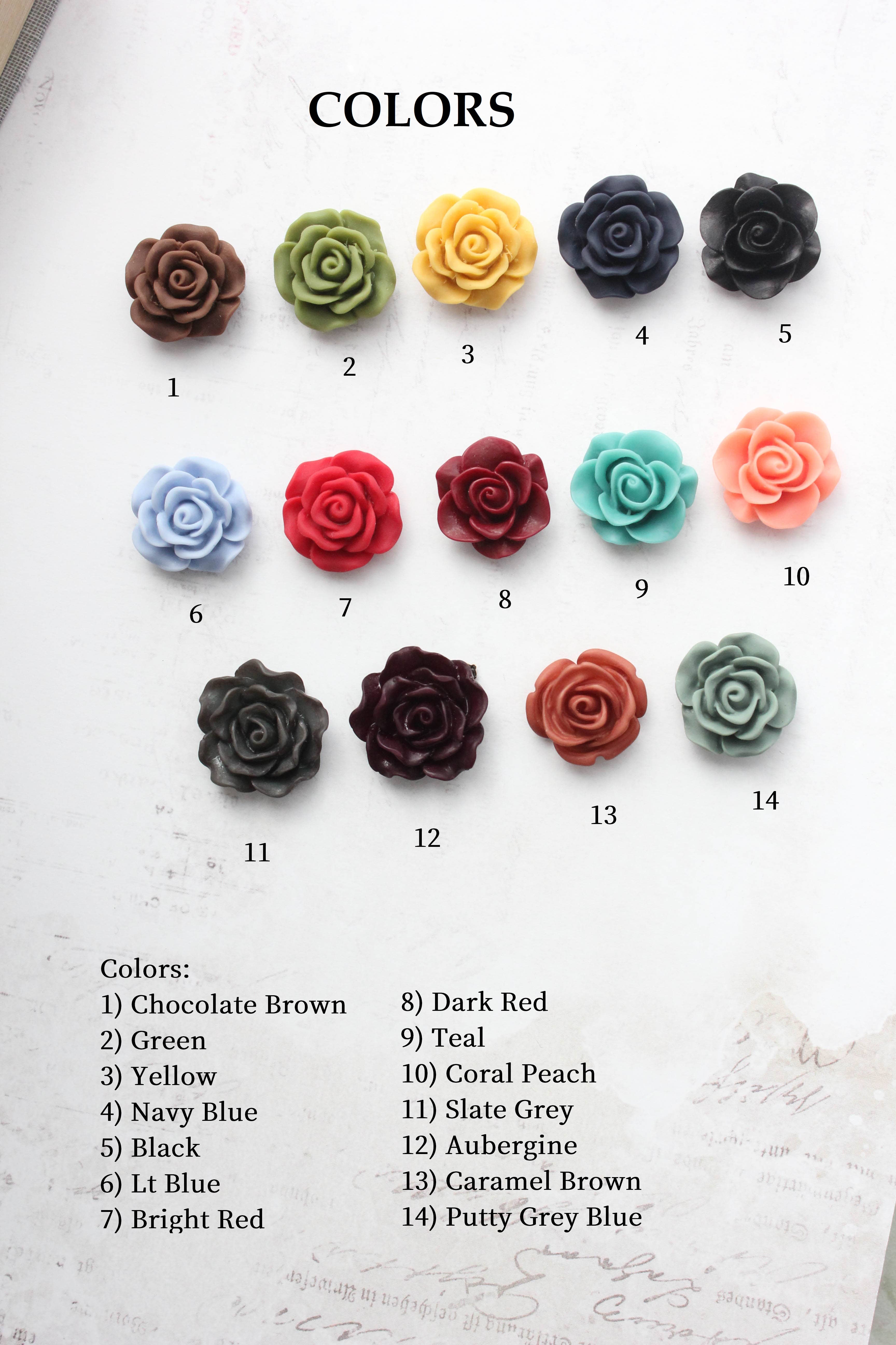 A Pocket of Posies - Wholesale Dangle Earrings - Rose Earrings - (28 colors/styles)1