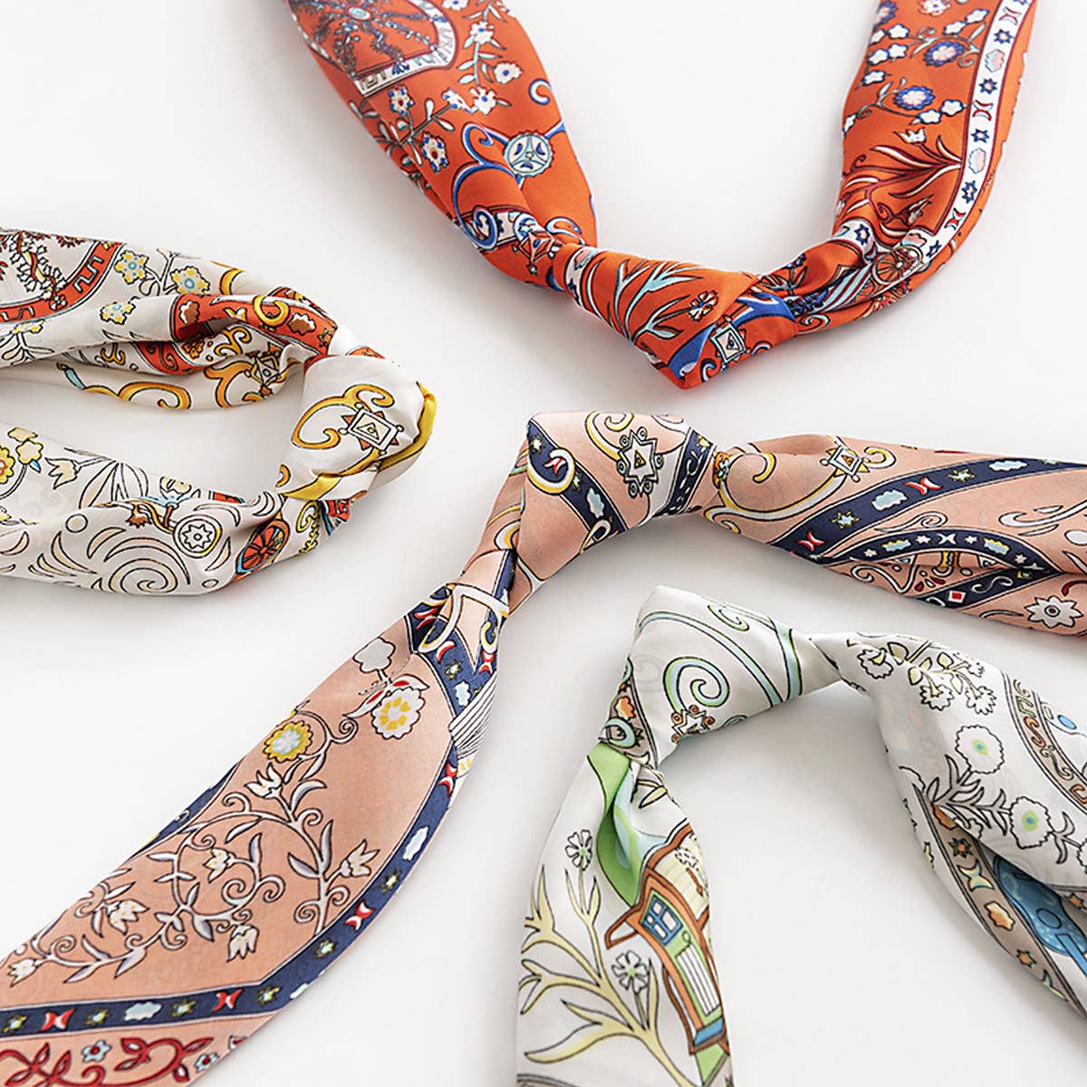 ACCITY - Wholesale Scarf - Women's - Floral Satin Square Scarf for Women’s Elegance_CWASC04985