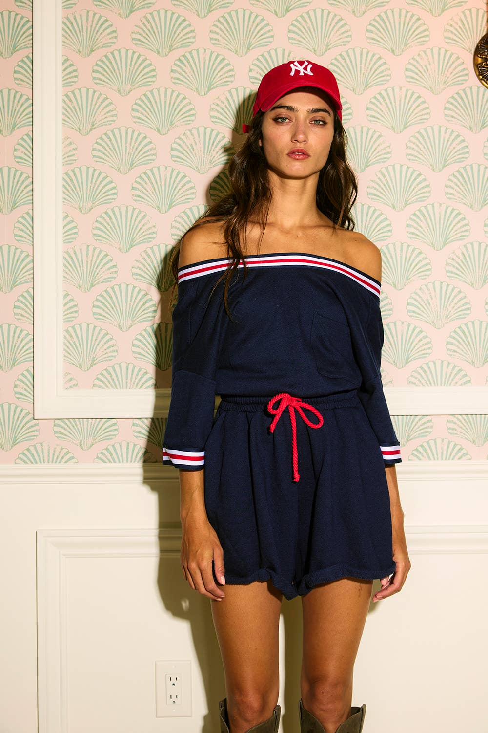 BUCKETLIST INC - Wholesale Romper - Women's - R5631 Ribbed Band Trim Details Terry Romper12