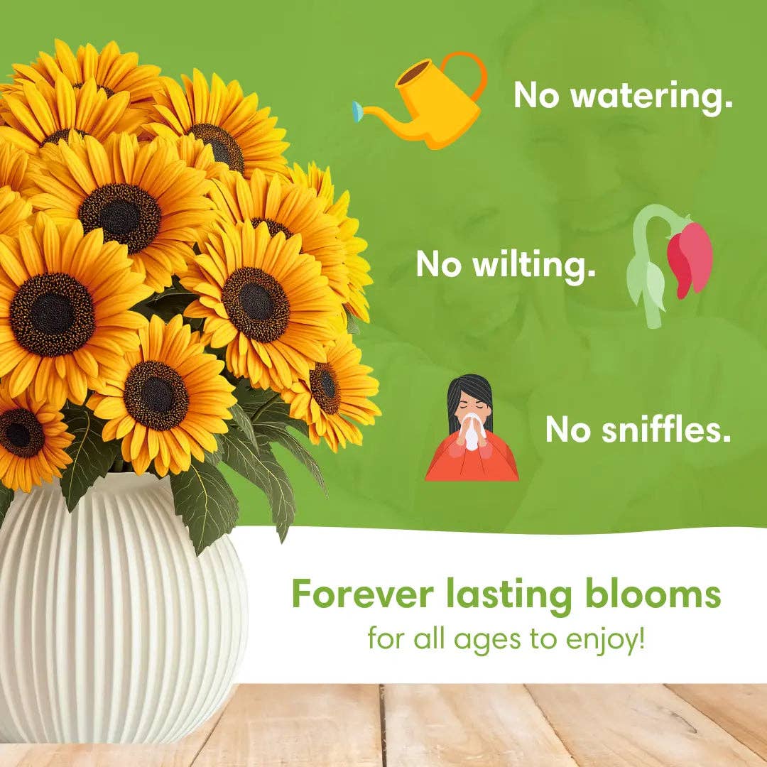 PetalPal - Wholesale Gewone wenskaart - Zonnebloem Glimlach Pop-Up Boeket8