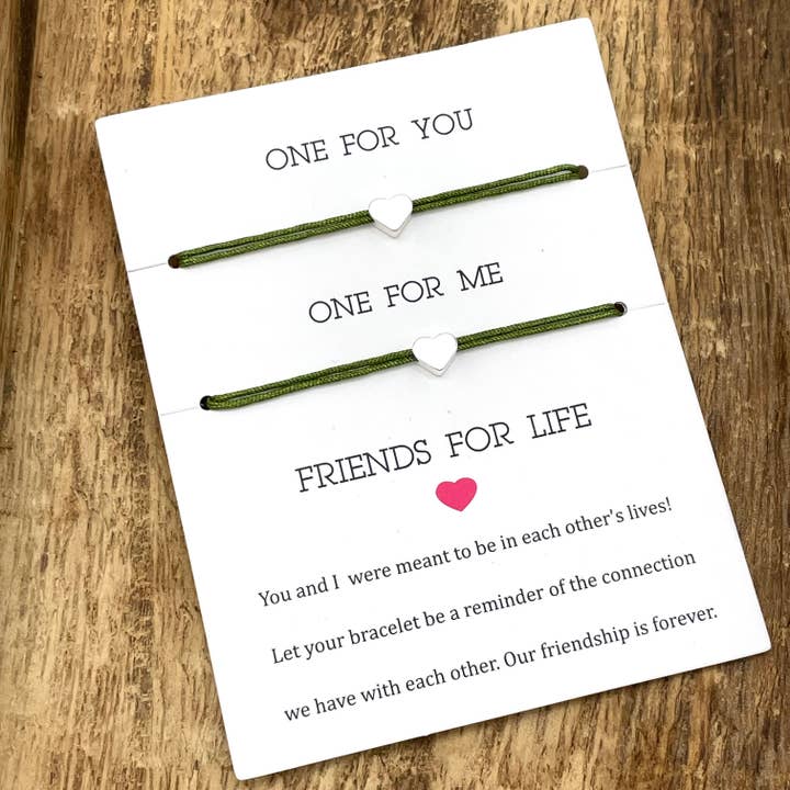 Parsley & Pepper – Großhandel Armband mit Charms/Anhängern – FRIENDS FOR LIFE, 2x Freundschaftsarmband Herz Minimalist ♥︎