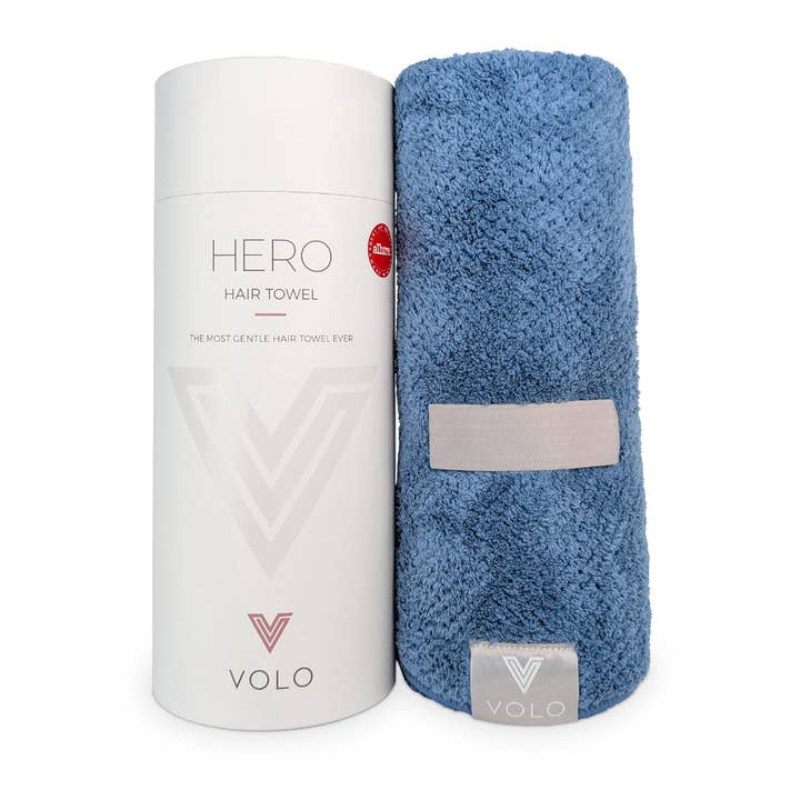 VOLO Serviette pour Cheveux Hero - Tube Luxe Bleu Cielo pour la vente par VOLO Beauty