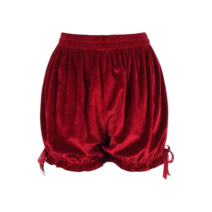 Dark Red Velvet Bloomers for wholesale by Daisy Corsets