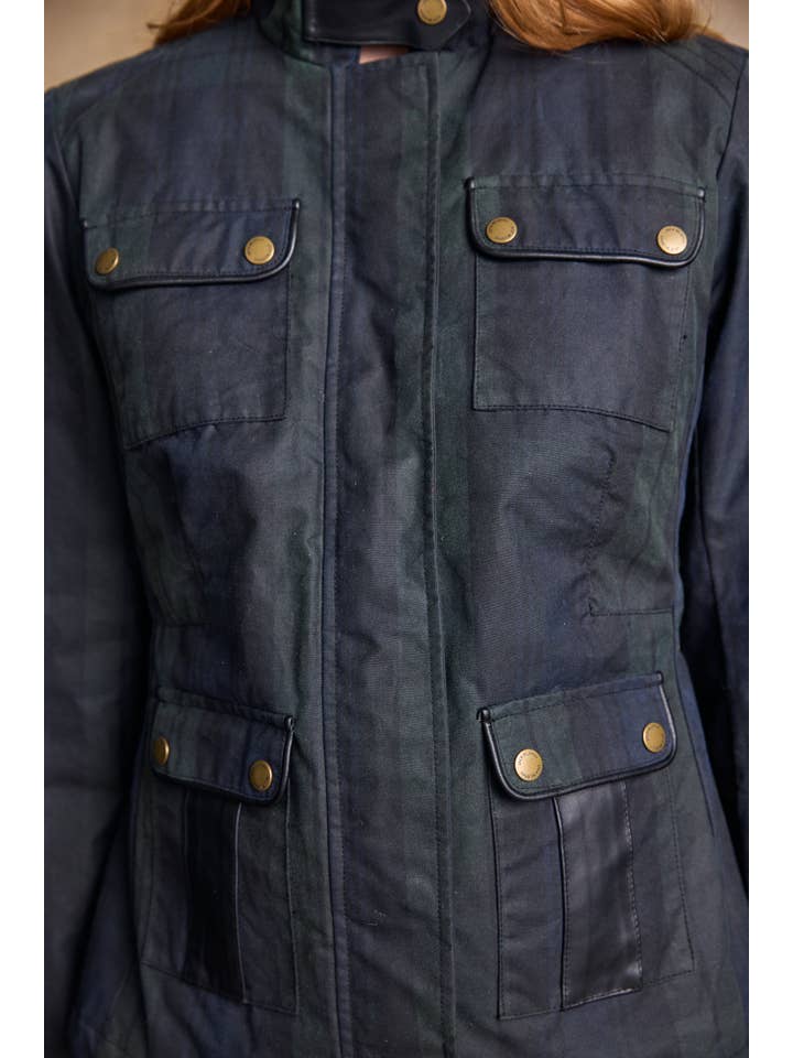 Jack Murphy Clothing - Wholesale Jacket - Women's - Cara Utility Wax Jacket - Blackwatch2