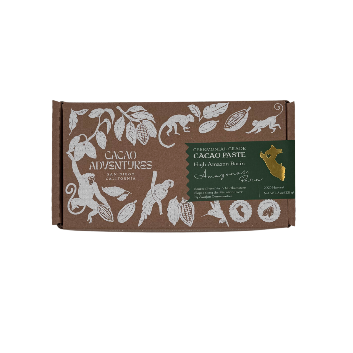 Cacao Adventures - Vente Barre chocolatée - Bloc du Haut-Bassin Amazonien (Non Tempéré) - 8 oz2
