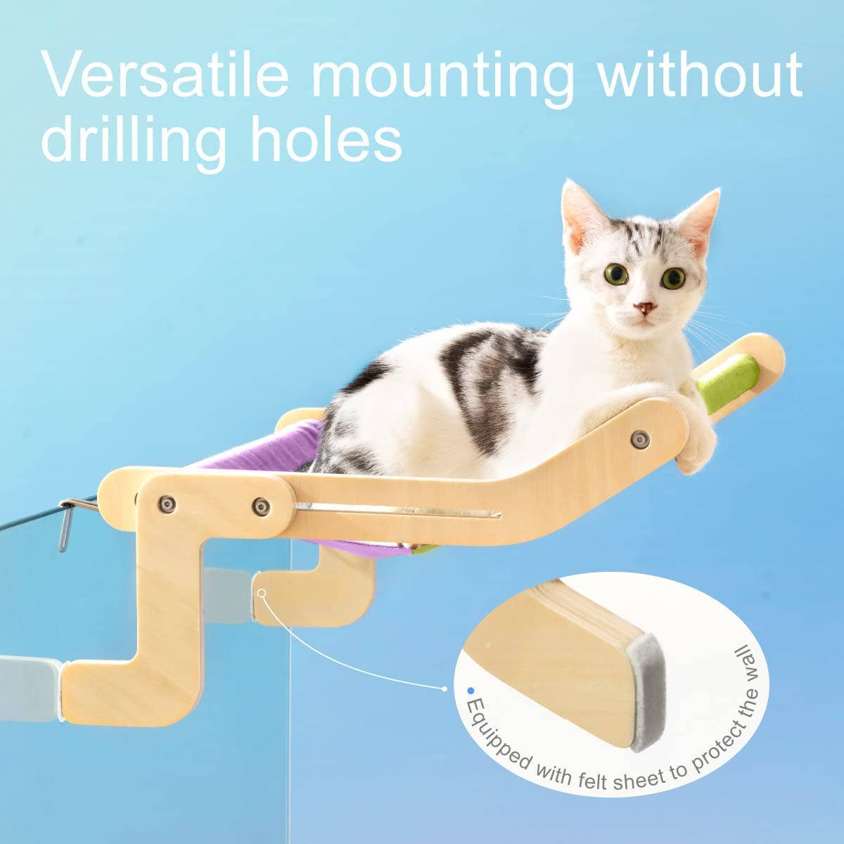 Robud & Mewoofun Official Store - Wholesale Pet Bed - Cat/Dog - Mewoofun Cat Pet Window Wooden Component Bed Hanging Cotton35