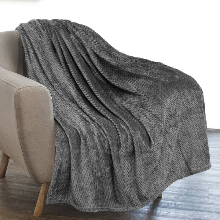 Pavilia - Venta al por mayor Mantas de sofá - Manta polar con textura de hojas