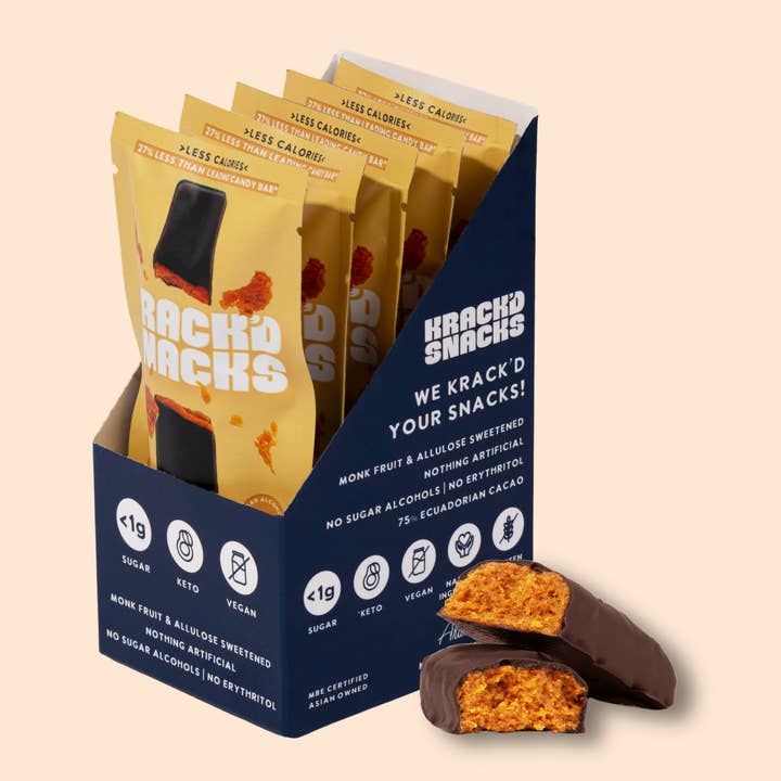 Low Sugar Keto Candy - PB Caramel Crunch (Gluten-Free Vegan) for wholesale by Krack'd Snacks
