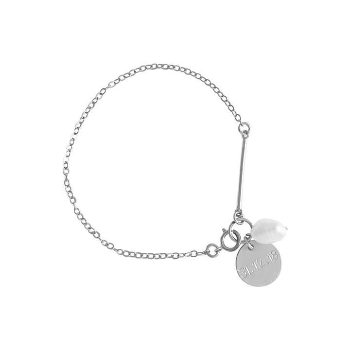 Misuzi - Wholesale Charm/dangle bracelet - Penny Pearl and Disc Bracelet - Gold, Silver >>1