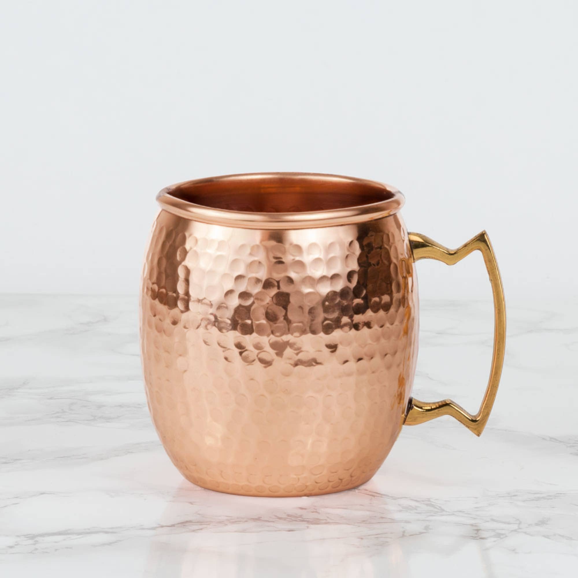 Twine - Wholesale Cocktail/Liquor Glass - Hammered Copper Plated Moscow Mule Mug with Brass Handle2