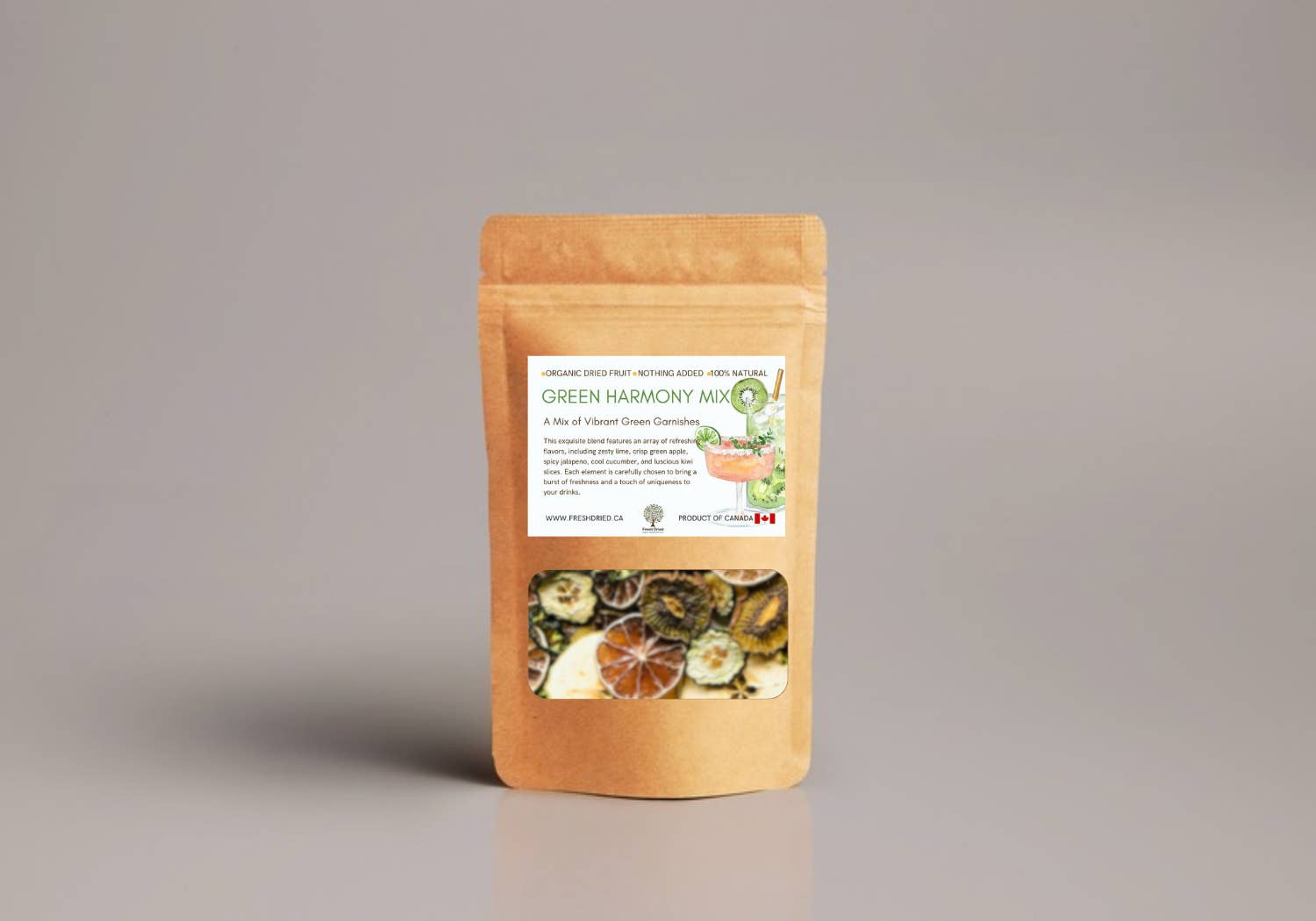 FreshDried - Vente Fruits secs/déshydratés - Green Harmony Mix, un mélange de garnitures vertes éclatantes