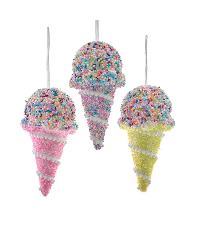 Kurt S. Adler, Inc. - Wholesale Ornament - 8" Styrofoam Pastel Ice Cream Ornament 3 Assorted0