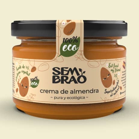 Pure roasted organic almond cream for wholesale by Sembrao