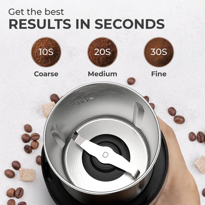 Kaffe - Wholesale Coffee Grinder - Kaffe Electric Blade Coffee Grinder w/ Removable Cup (4.5oz)