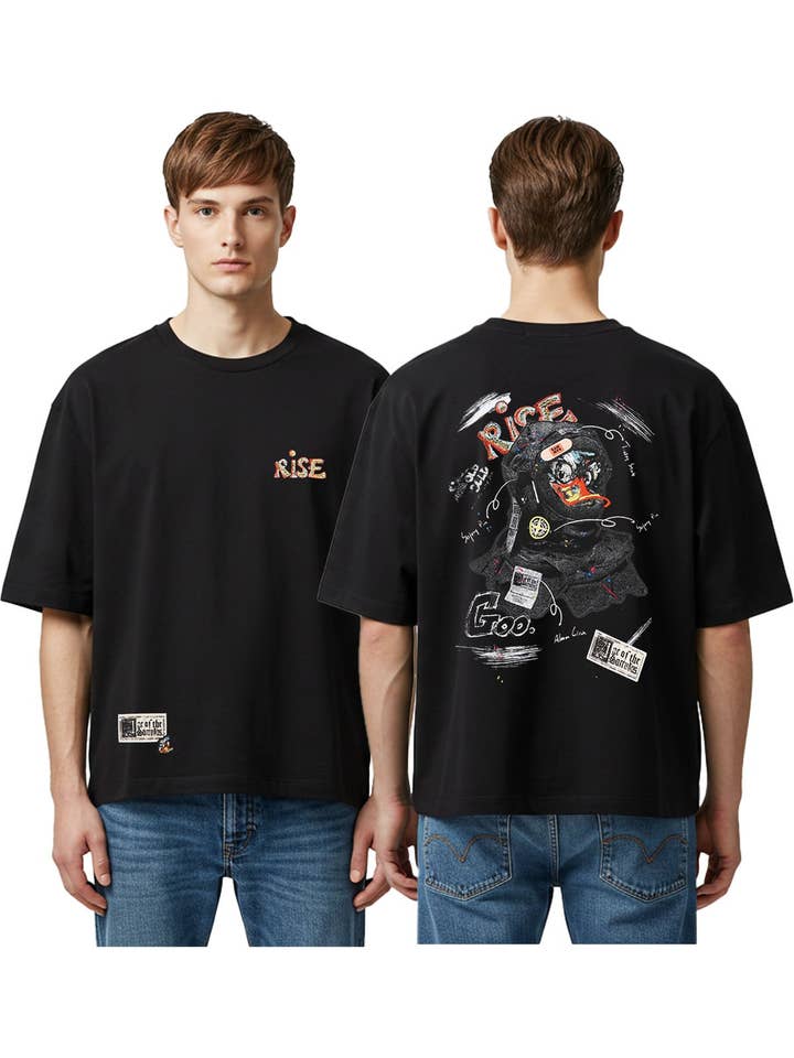 Herren Black Label "RISE" T-Shirt für den Großhandel von Black Label x Raw