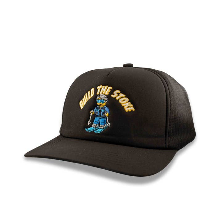 "BUILD THE STOKE" AEROMESH HAT | (Black) for wholesale by SKIING IS EASY