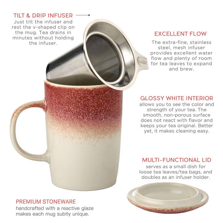 CasaWare - Wholesale Tea Set - 16 oz Tea Infuser Mug CLOUD3