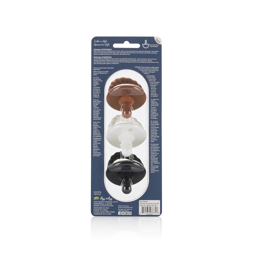 Sweetie Soother™ Silicone Pacifier Set of 3 Coffee & Cream for wholesale on Faire7