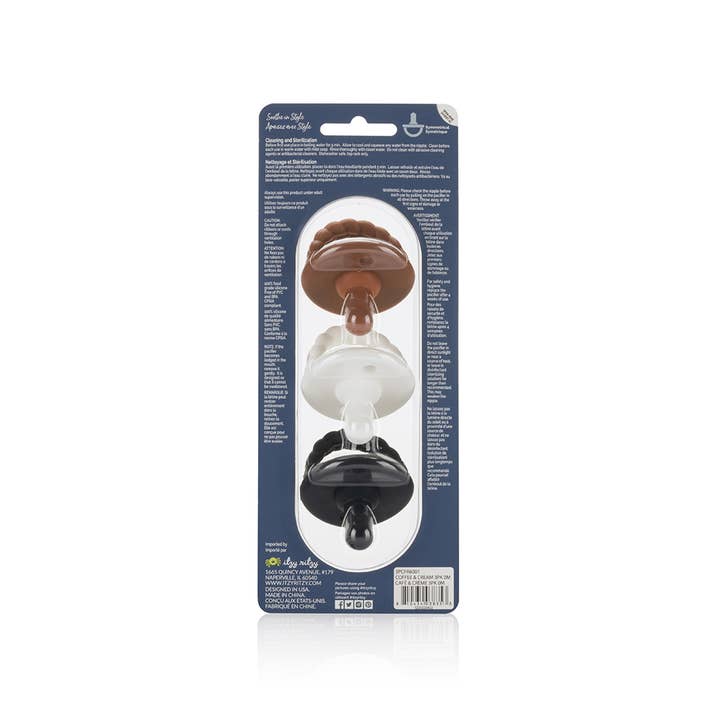 Sweetie Soother™ Silicone Pacifier Set of 3 Coffee & Cream for wholesale on Faire7